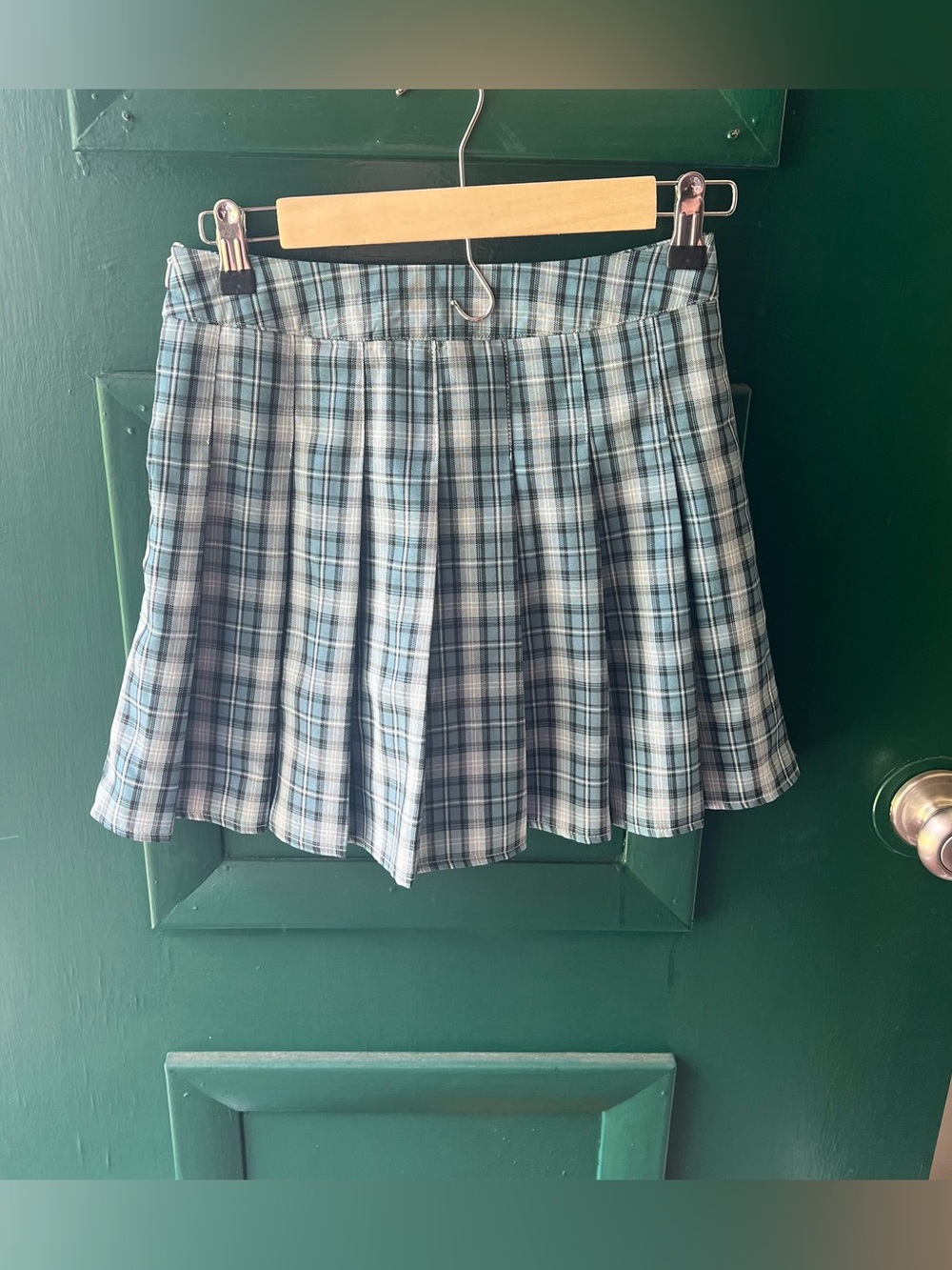 Pleated Blue Plaid Mini Skirt - Classic Schoolgirl Style